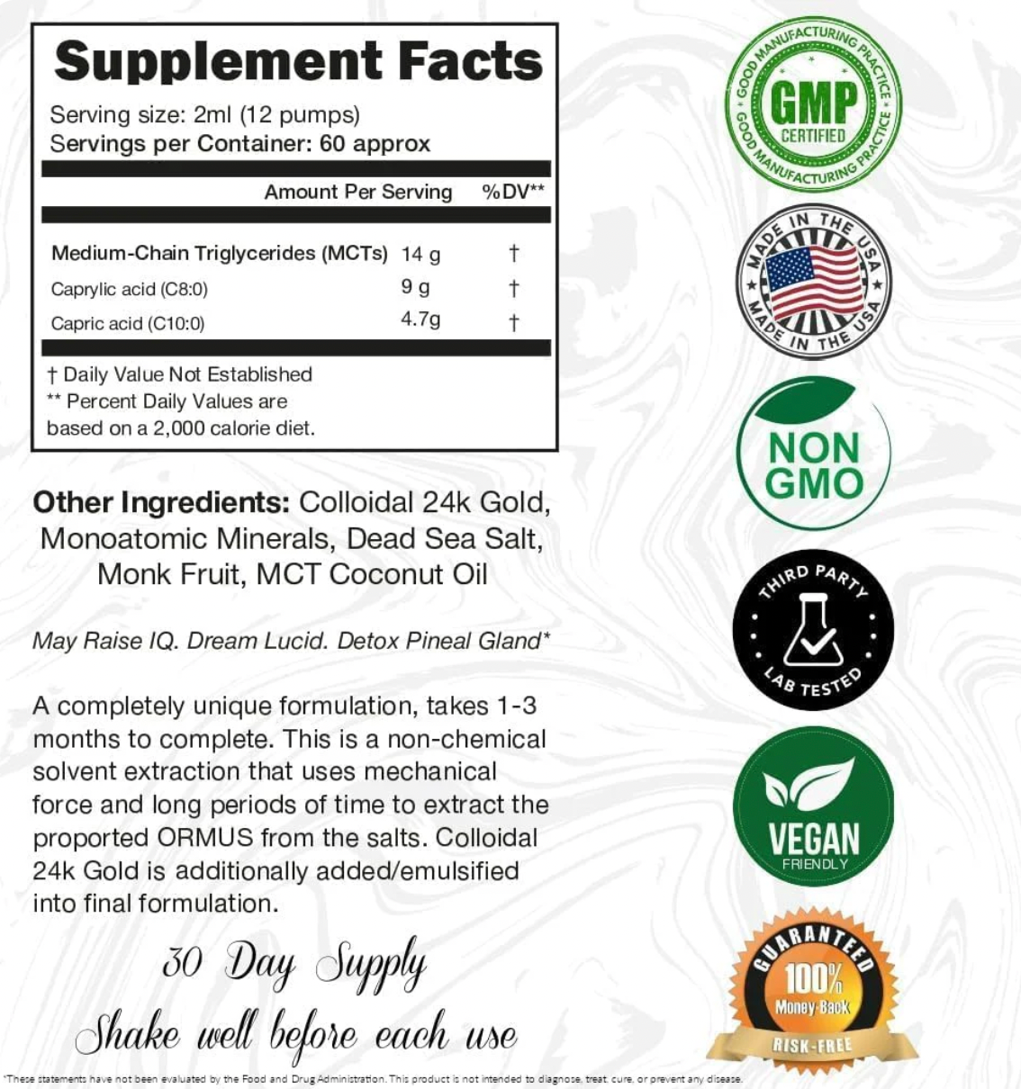 Ormus Gold Oil