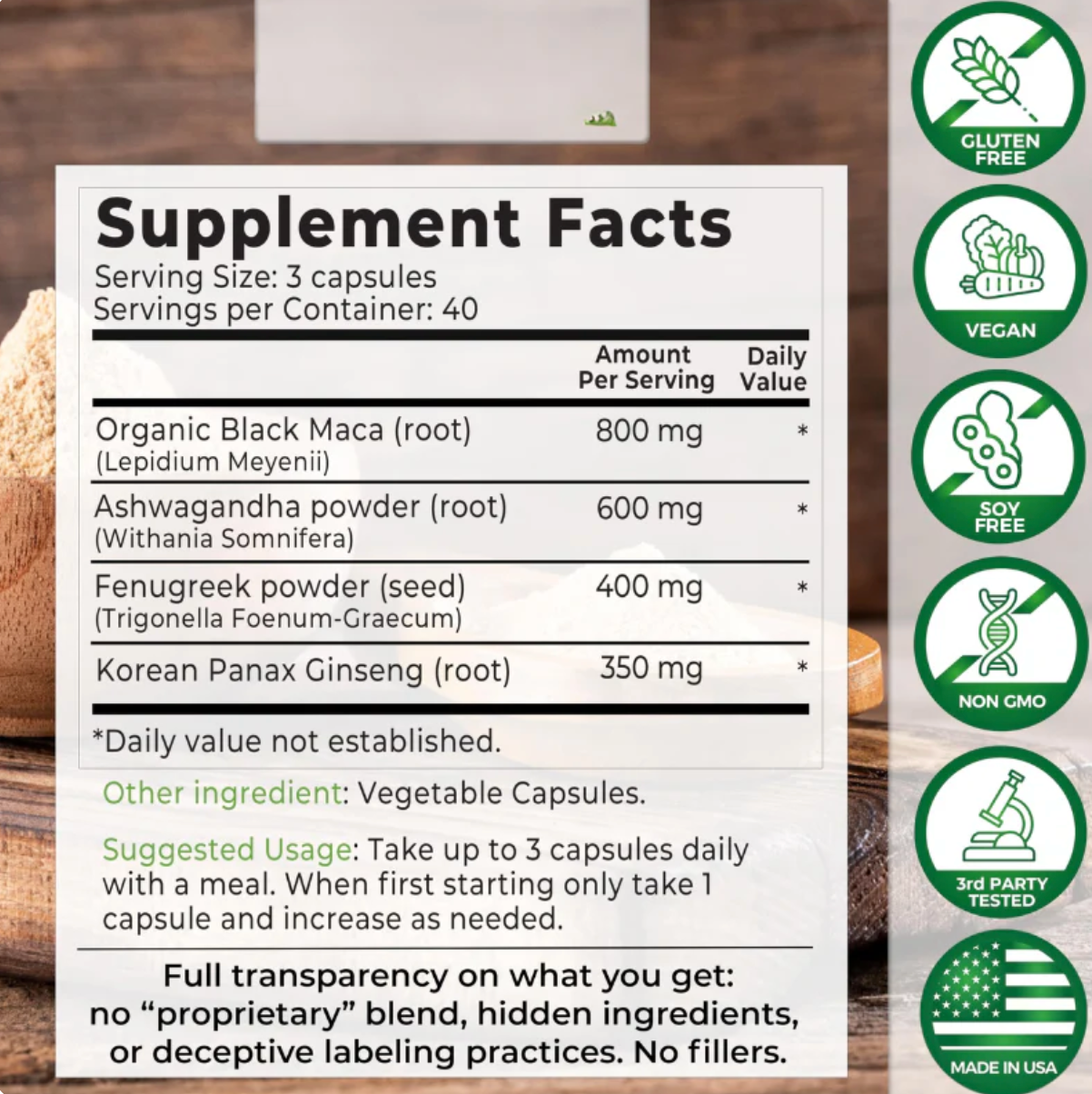 4-in-1 Natural Black Maca Root