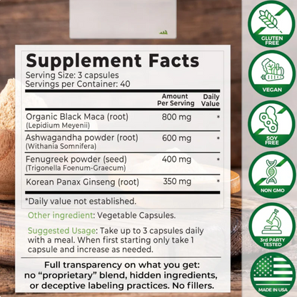 4-in-1 Natural Black Maca Root